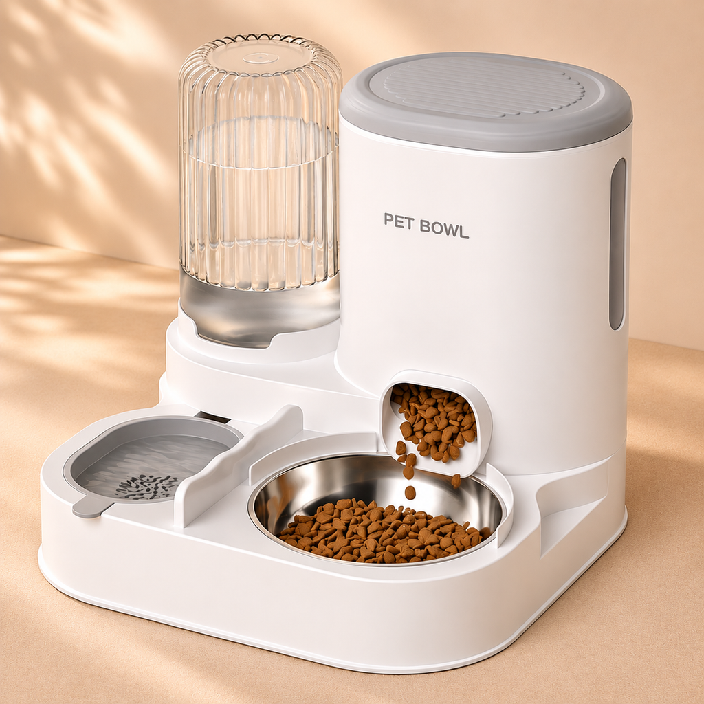 Gravity Pet Feeder & Water Dispenser – Stainless Steel Bowl for Cats - TillyPaw