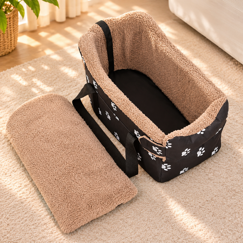 Dog Car Seat – Paw Print Console Booster for Small Dogs - TillyPaw