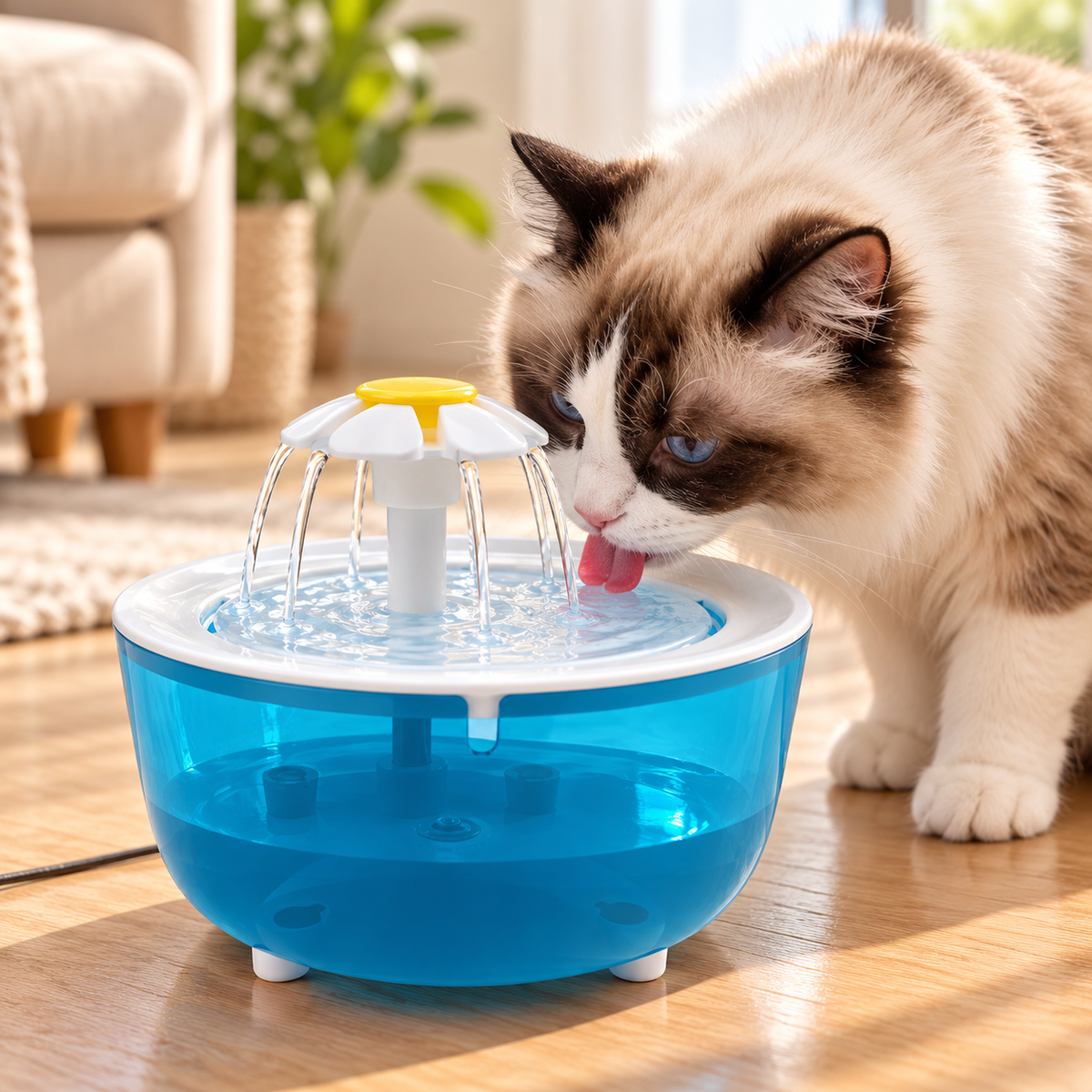 Cat & Dog Water Fountain – USB Flower Drinking Fountain - TillyPaw