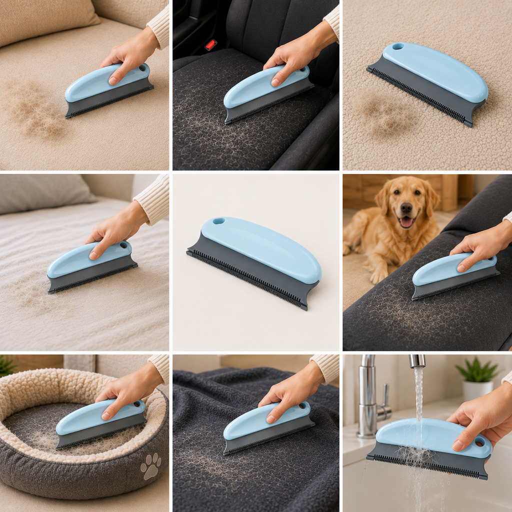 Pet Hair Remover Brush – Reusable Hair Removal Tool for Furniture - TillyPaw