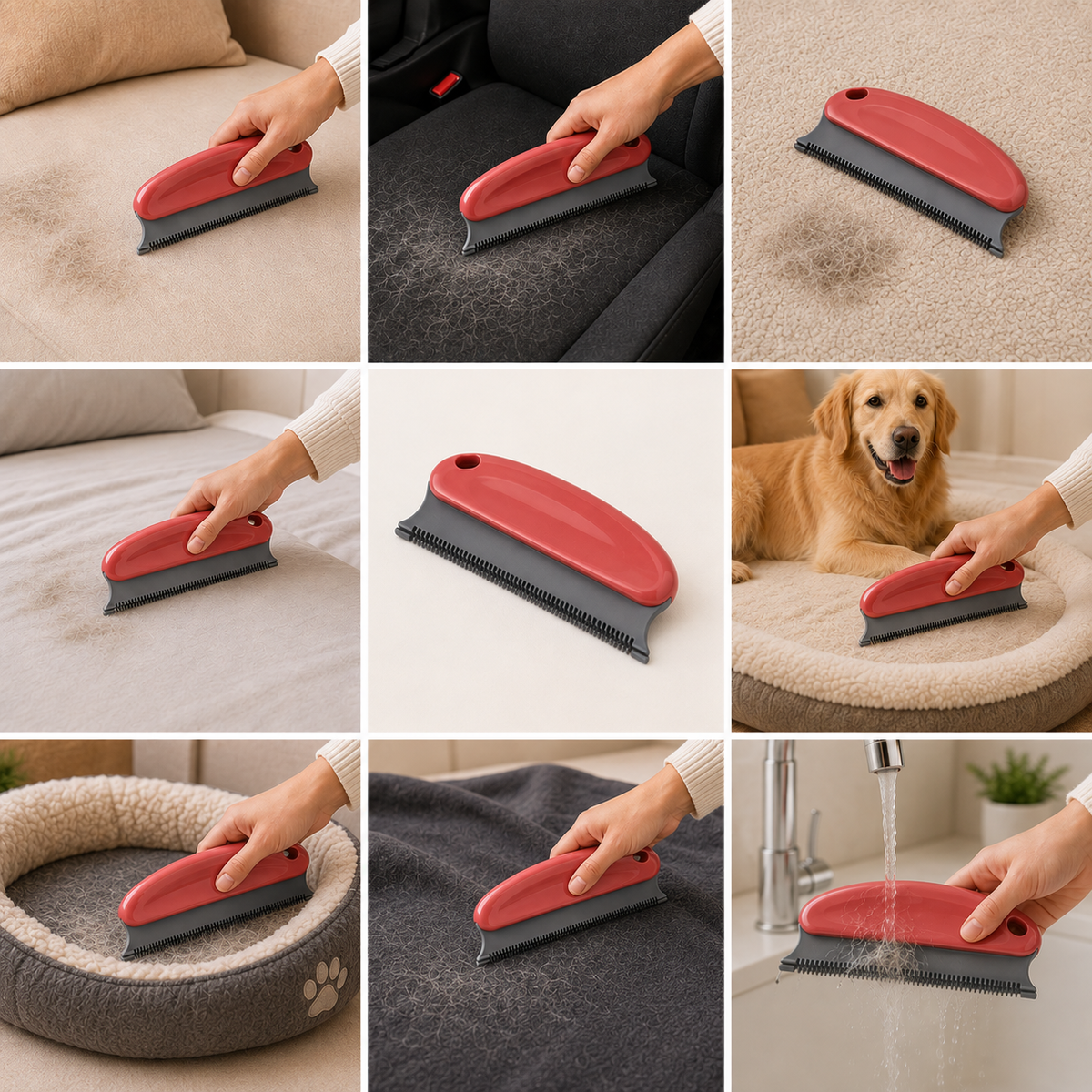 Pet Hair Remover Brush – Reusable Hair Removal Tool for Furniture - TillyPaw