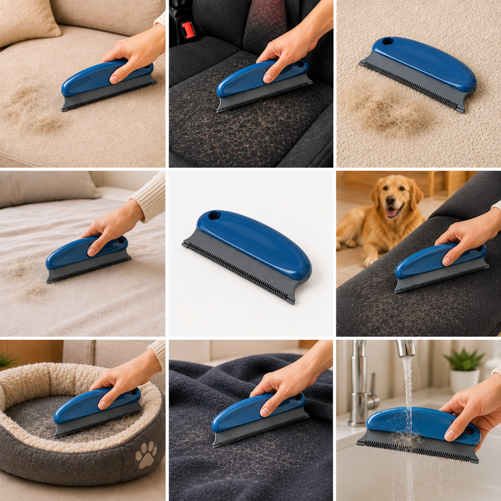 Pet Hair Remover Brush – Reusable Hair Removal Tool for Furniture - TillyPaw