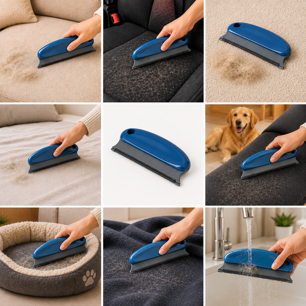 Pet Hair Remover Brush – Reusable Hair Removal Tool for Furniture - TillyPaw