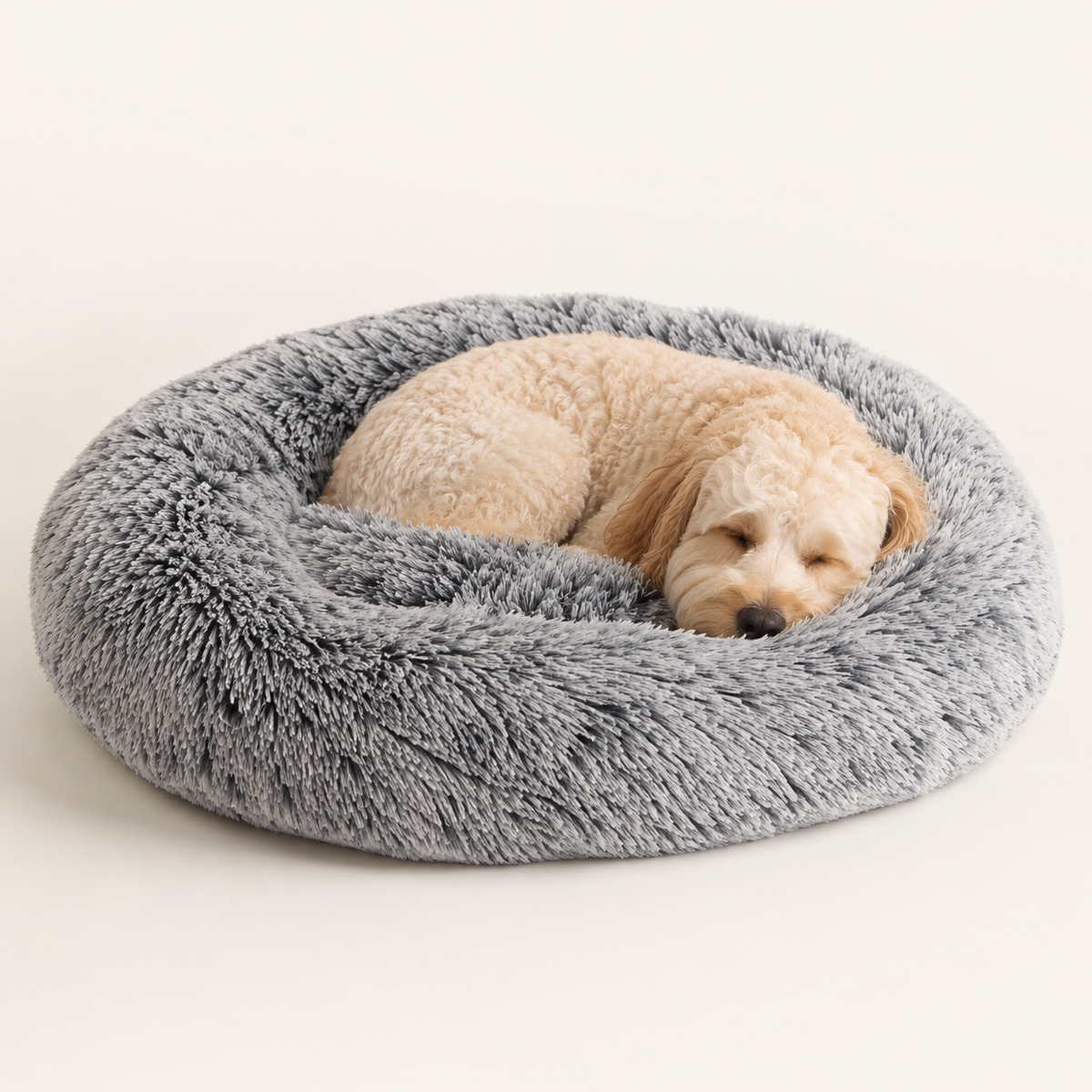 Round Dog Bed - Soft Plush Machine Washable Pet Bed - TillyPaw