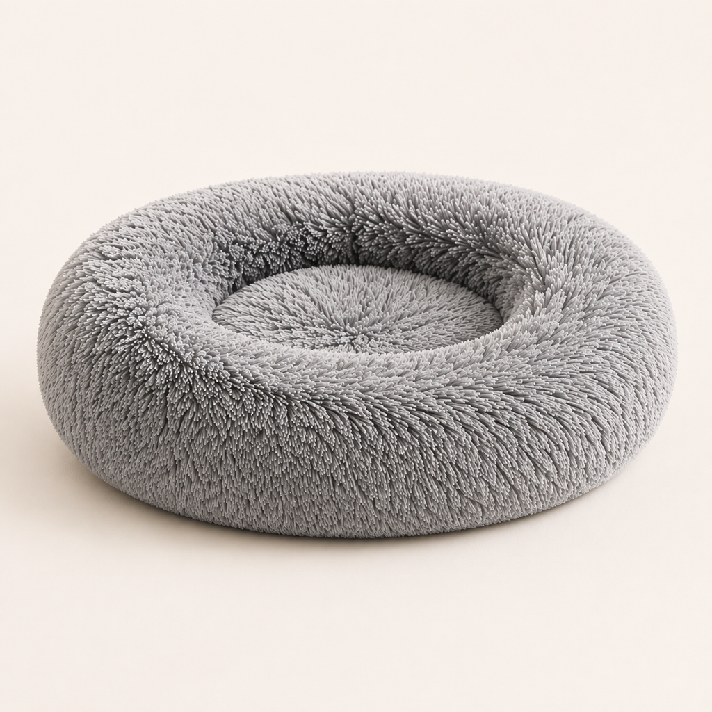 Round Dog Bed - Soft Plush Machine Washable Pet Bed - TillyPaw