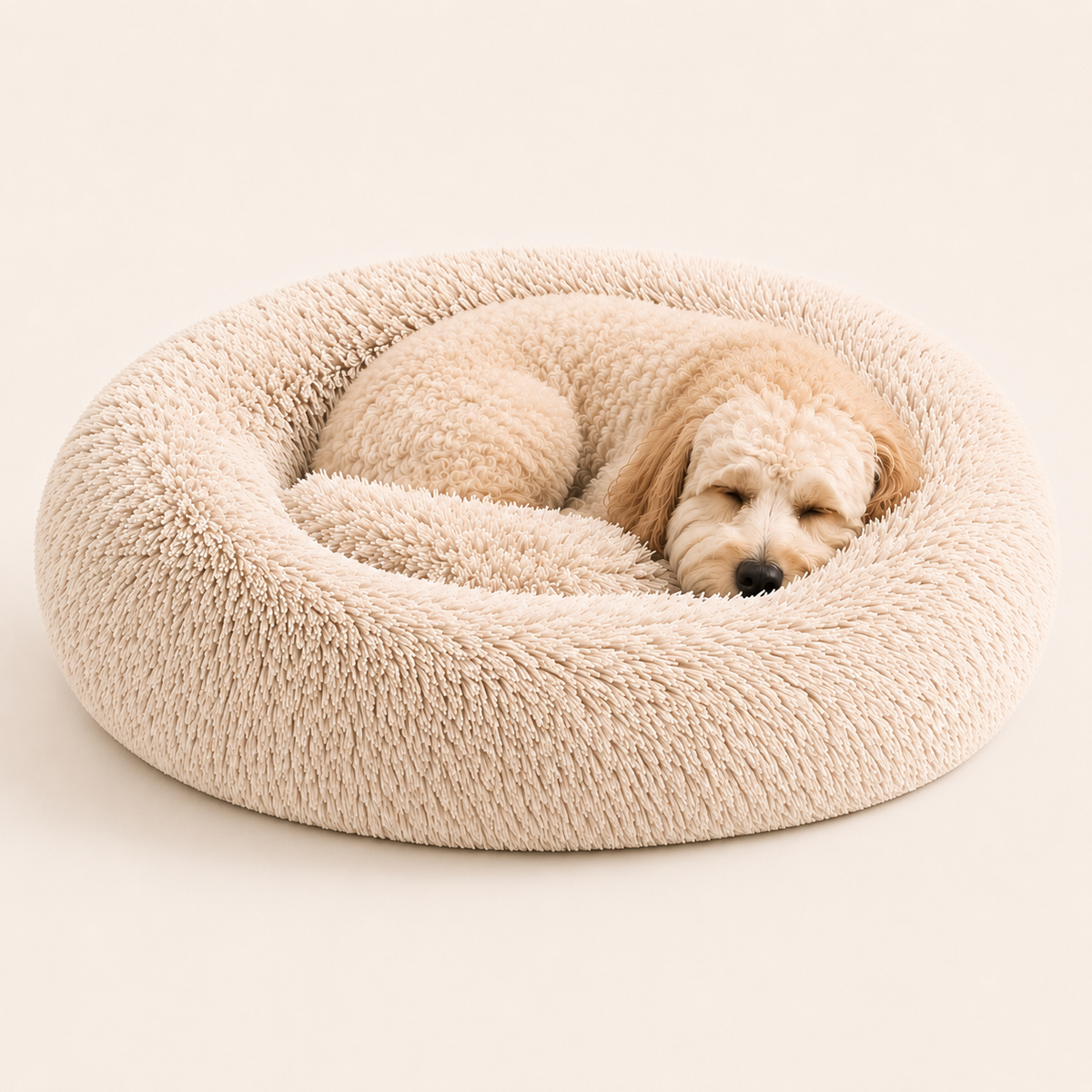 Round Dog Bed - Soft Plush Machine Washable Pet Bed - TillyPaw
