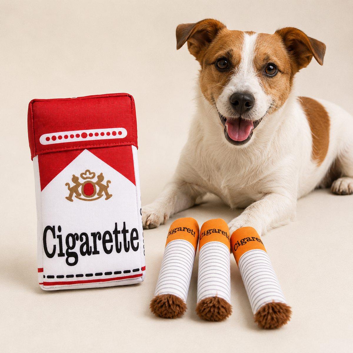 Cigarette Dog Toy - Plush Interactive Chew & Play Toy - TillyPaw