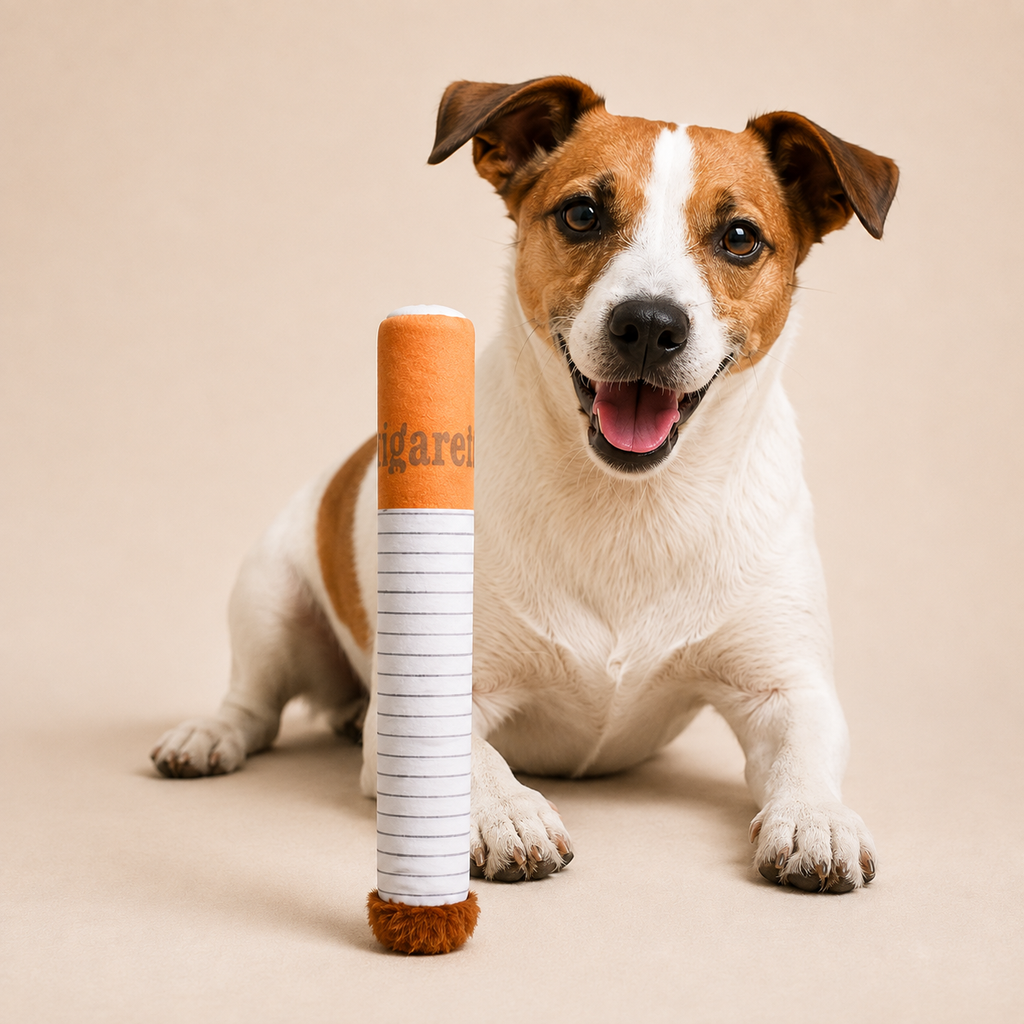 Cigarette Dog Toy - Plush Interactive Chew & Play Toy - TillyPaw