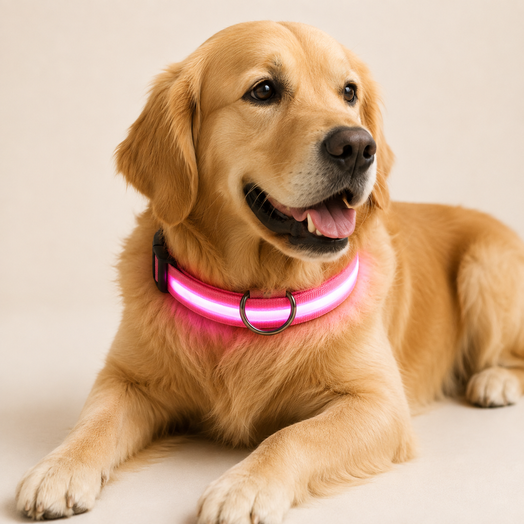 LED Dog Collar – Light Up Nylon Collar for Night Safety - TillyPaw