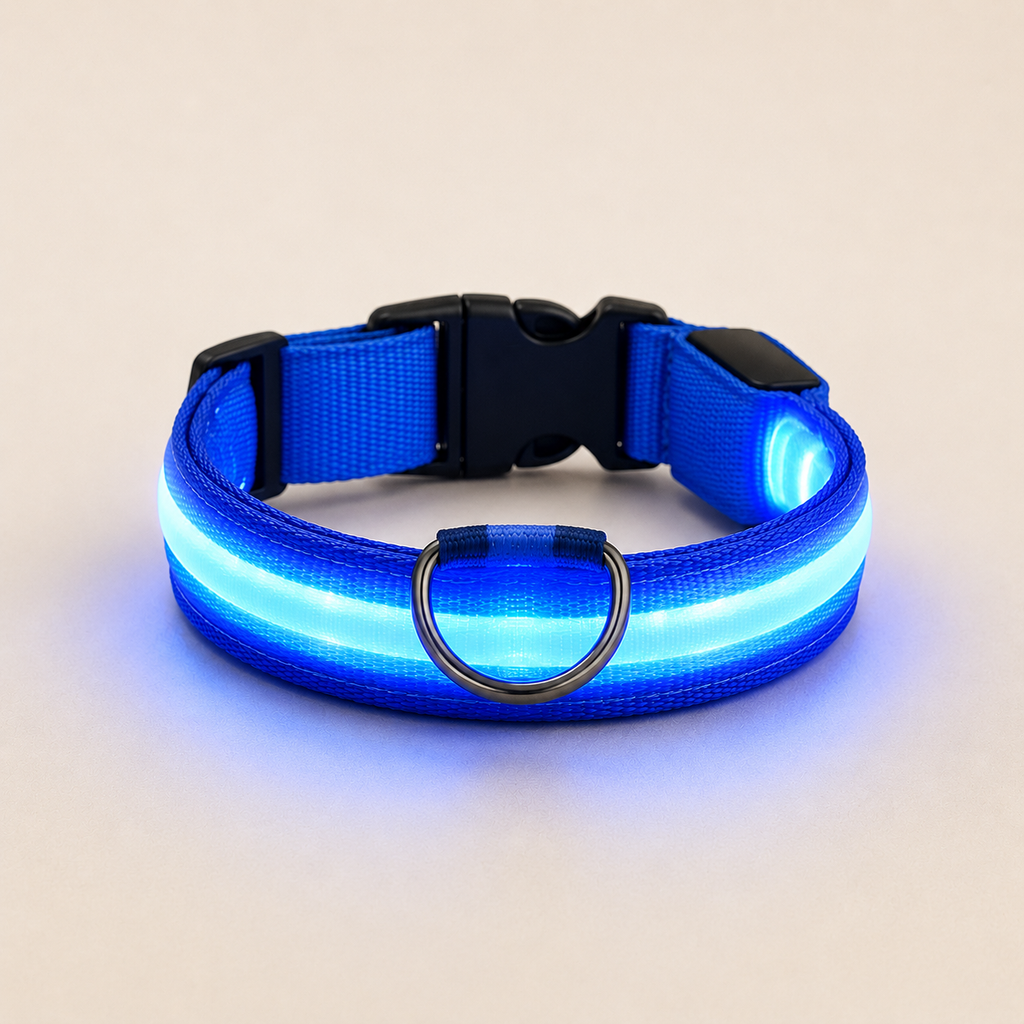 LED Dog Collar – Light Up Nylon Collar for Night Safety - TillyPaw