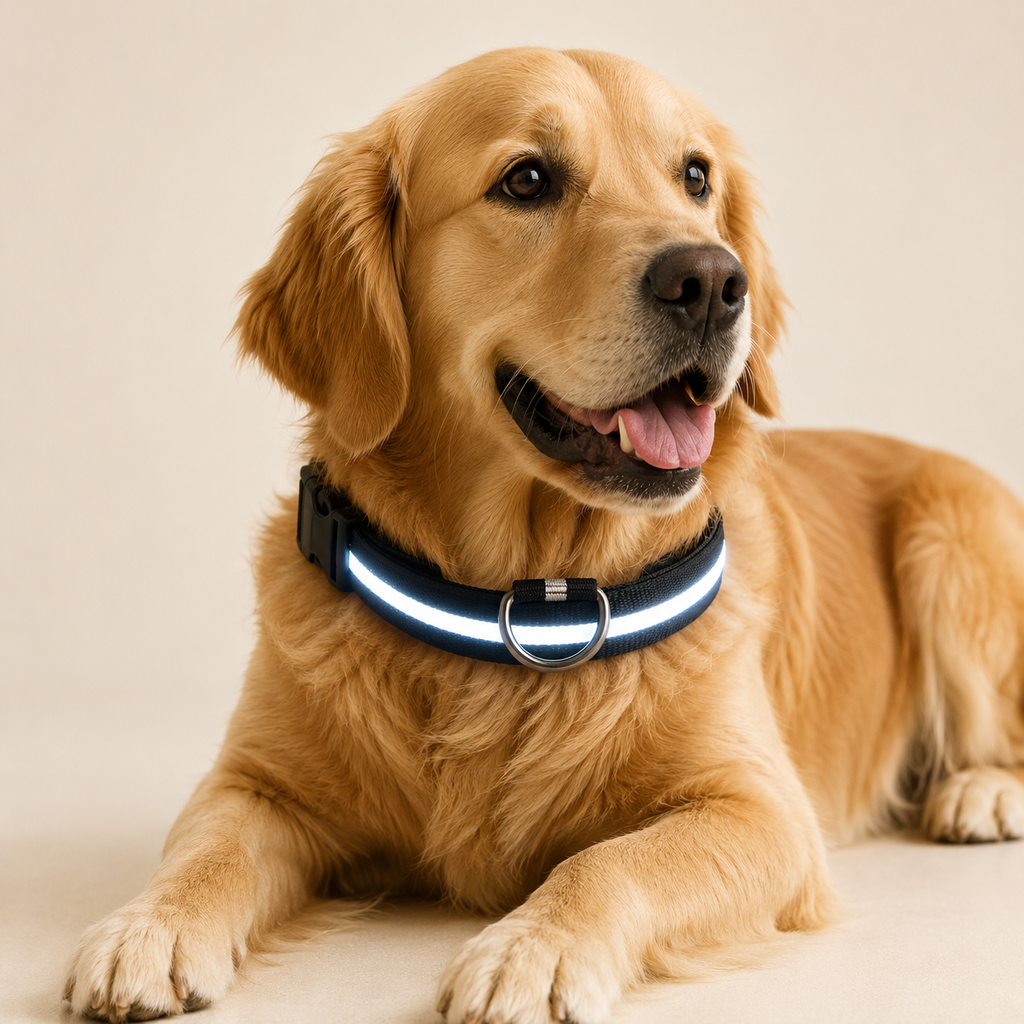 LED Dog Collar – Light Up Nylon Collar for Night Safety - TillyPaw