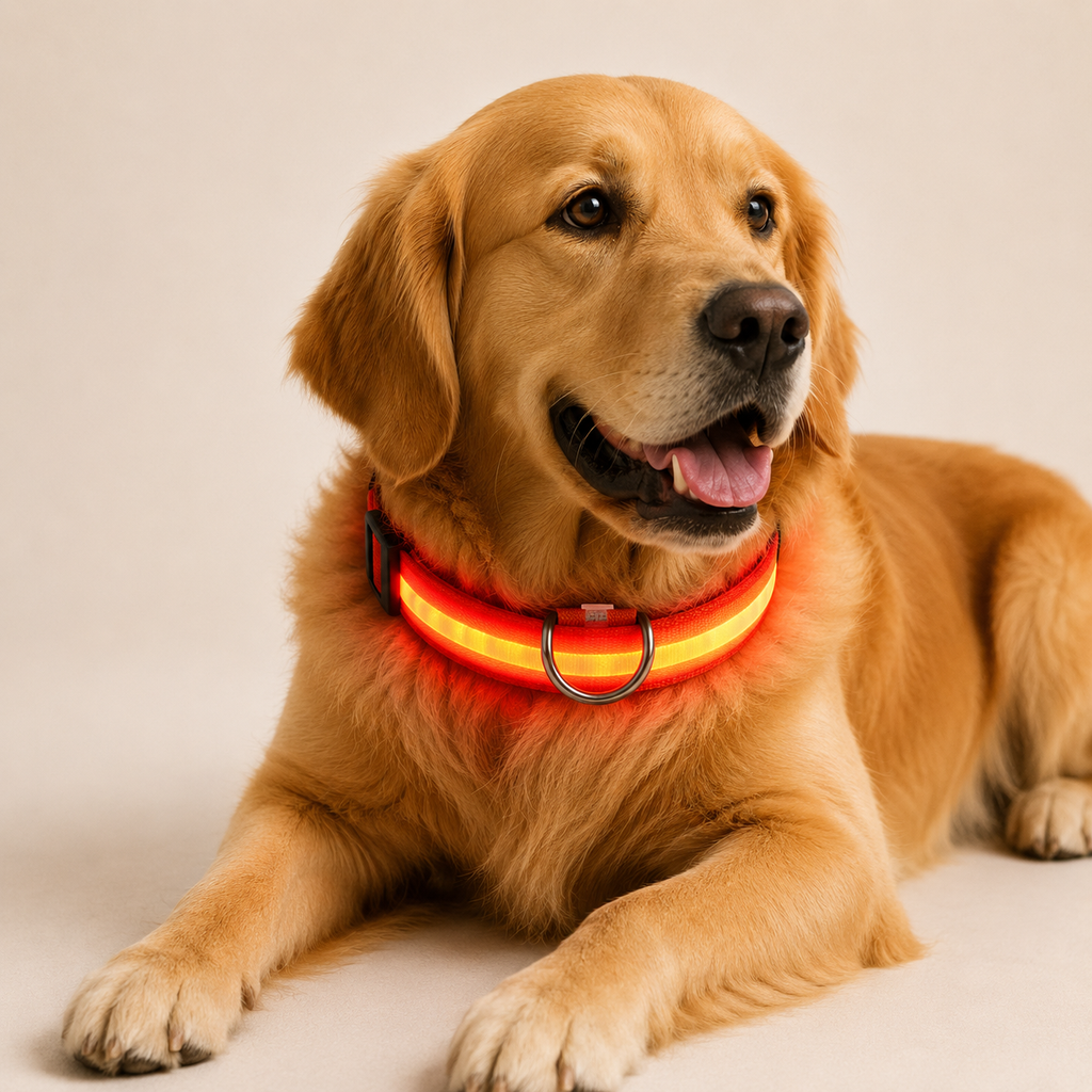 LED Dog Collar – Light Up Nylon Collar for Night Safety - TillyPaw