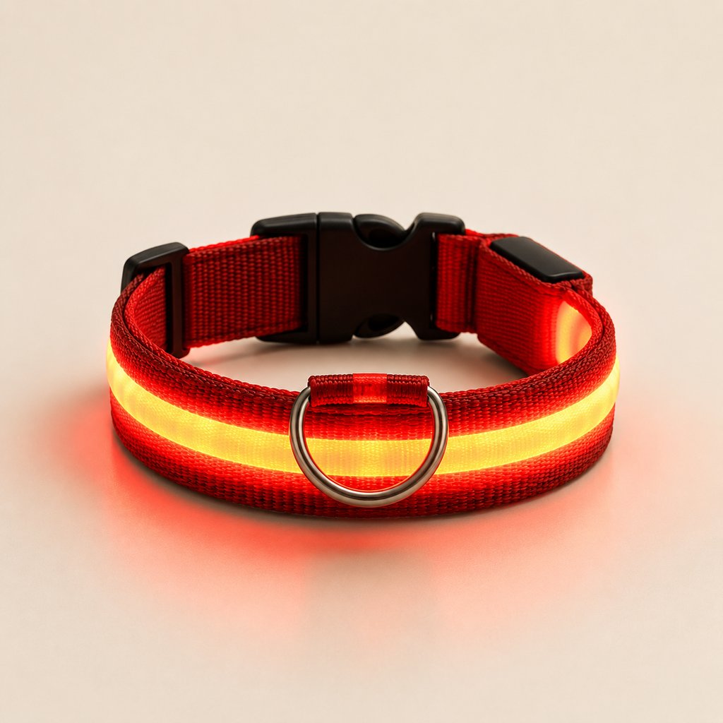 LED Dog Collar – Light Up Nylon Collar for Night Safety - TillyPaw
