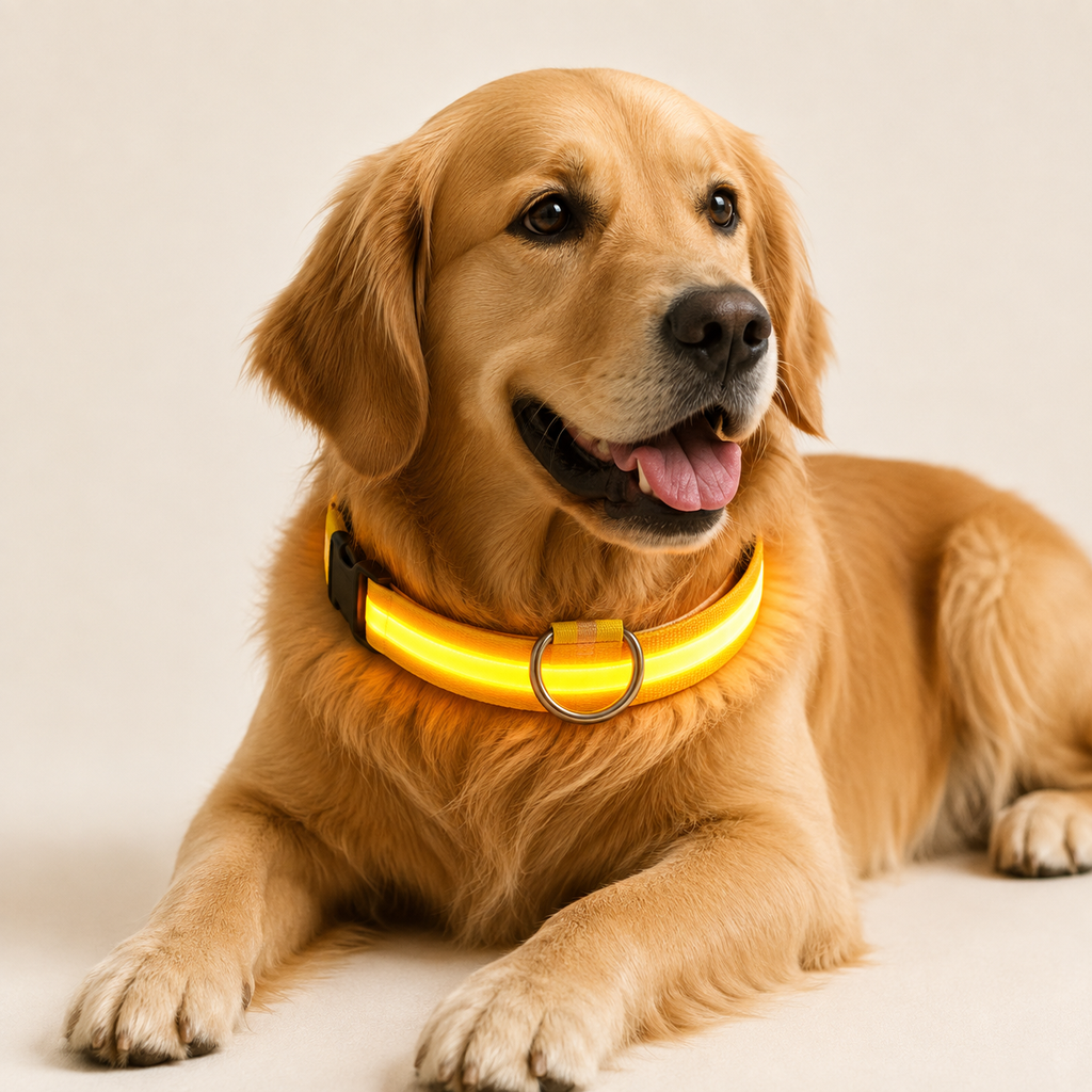 LED Dog Collar – Light Up Nylon Collar for Night Safety - TillyPaw