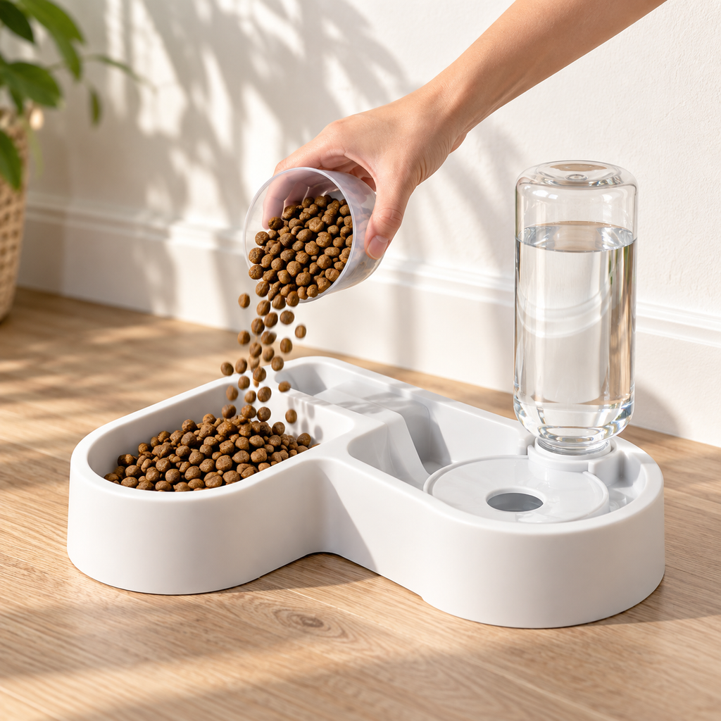 Automatic Drinking Pet Bowl – Dual-Use Feeding and Drinking Basin - TillyPaw