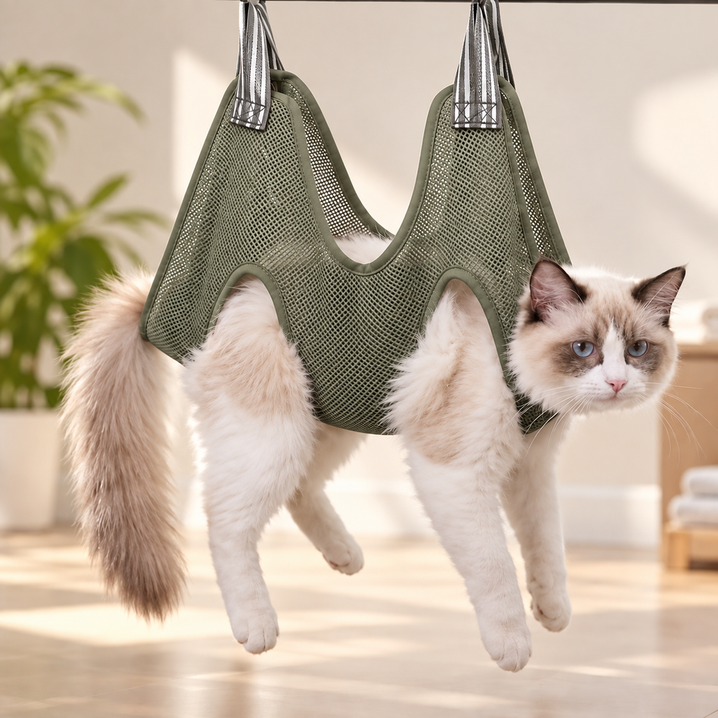 Grooming Restraint Bag – Adjustable Hanging Sling - TillyPaw