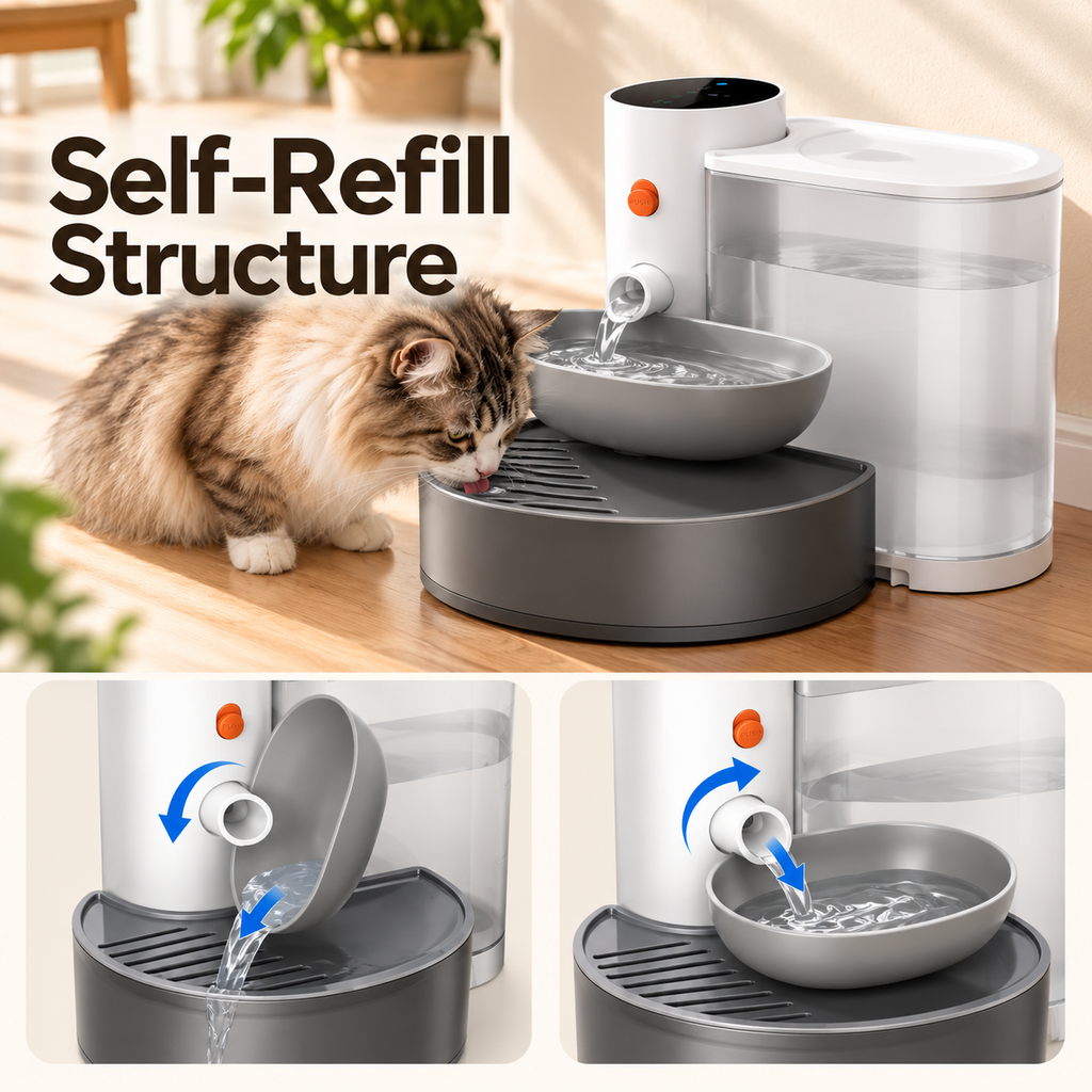 Pet Water Fountain – Filter-Free with Dual Water Tanks - TillyPaw