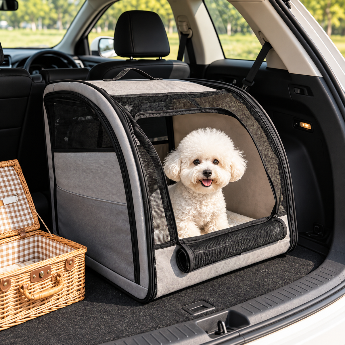 Foldable Dog & Cat Carrier Bag – Soft Travel Crate - TillyPaw