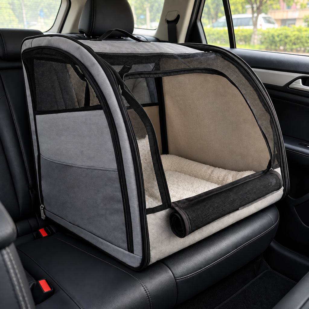Foldable Dog & Cat Carrier Bag – Soft Travel Crate - TillyPaw