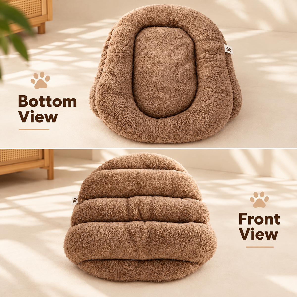 Plush Donut Dog & Cat Bed – Round Faux Fur Nest - TillyPaw