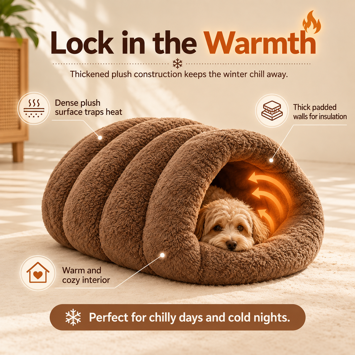 Plush Donut Dog & Cat Bed – Round Faux Fur Nest - TillyPaw
