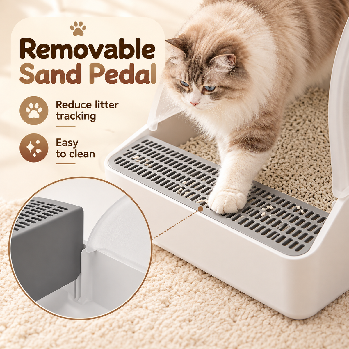 Large Open Cat Litter Tray – High Splash Shield & Scoop - TillyPaw