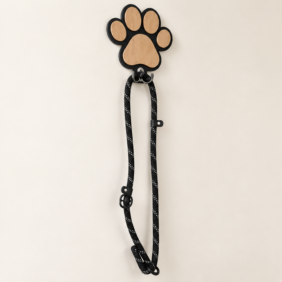 Paw Print Wall Hook – Wooden Lead & Towel Hanger - TillyPaw
