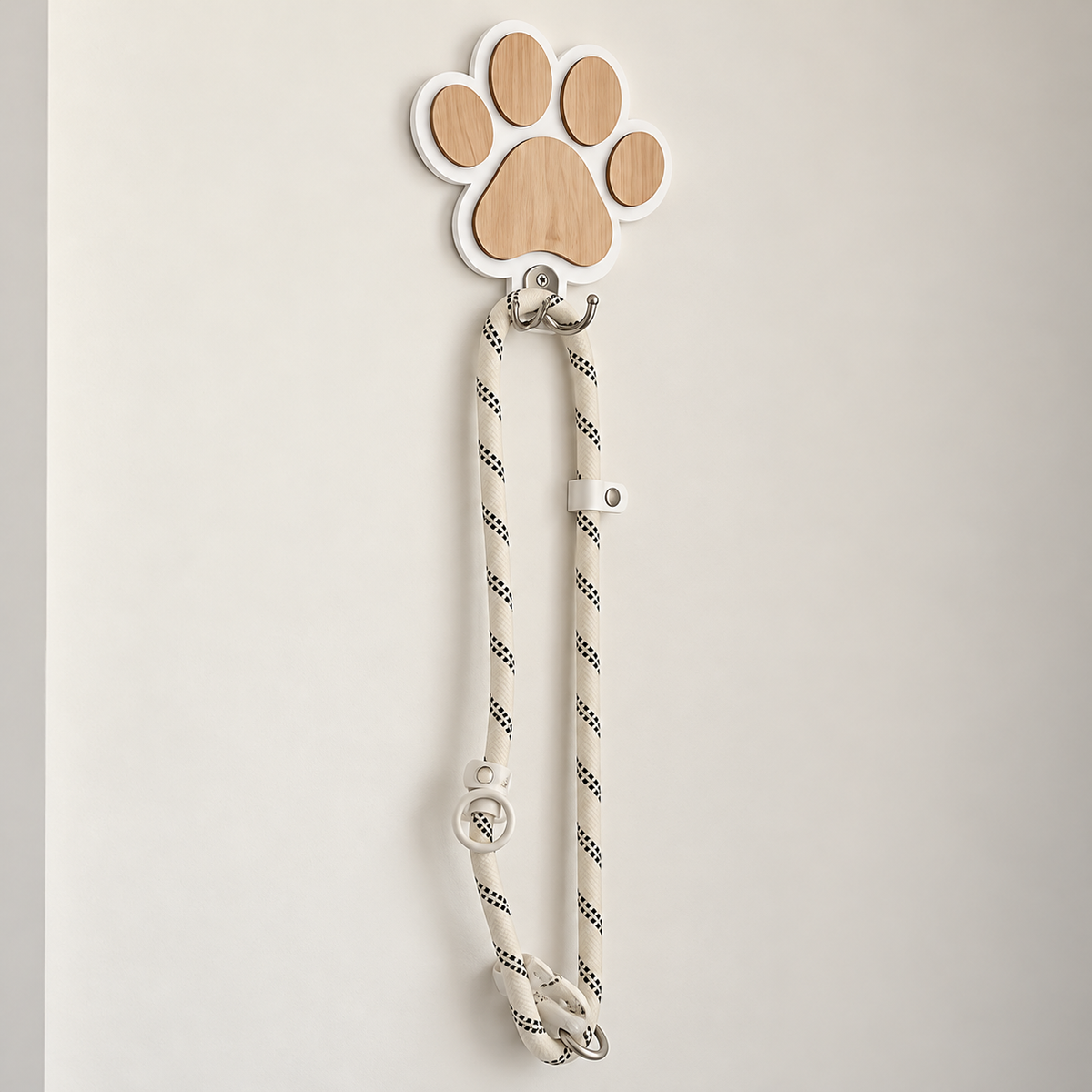 Paw Print Wall Hook – Wooden Lead & Towel Hanger - TillyPaw