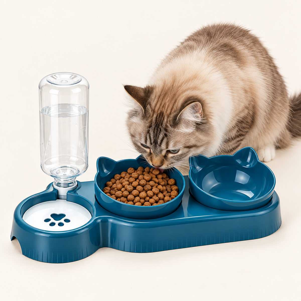 Tilted Cat Bowl Set – Food Bowls & Gravity Water Dispenser - TillyPaw