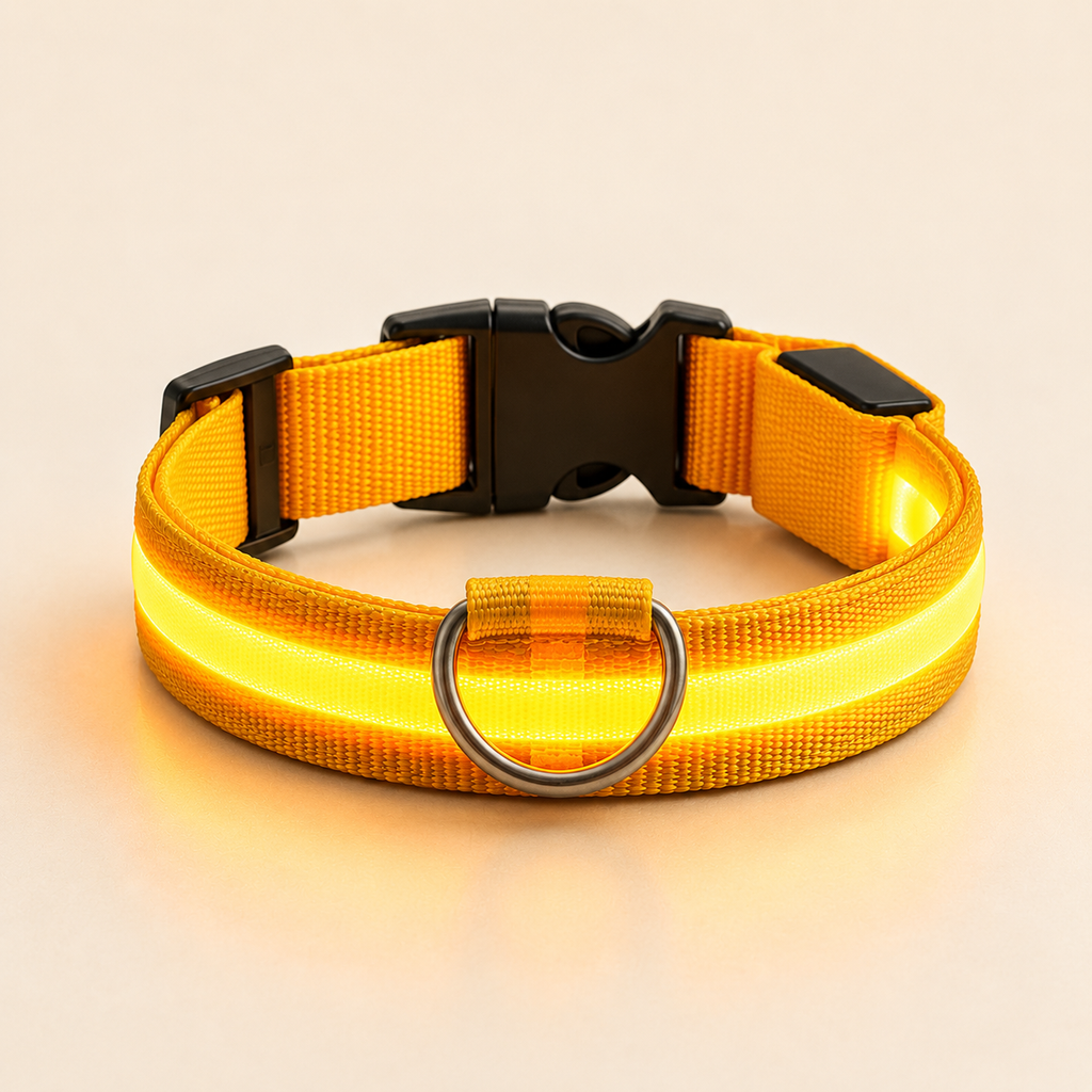 LED Dog Collar – Light Up Nylon Collar for Night Safety - TillyPaw
