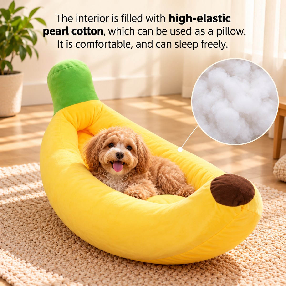 Banana Pet Bed – Washable Banana-Shaped Cat & Dog Bed - TillyPaw