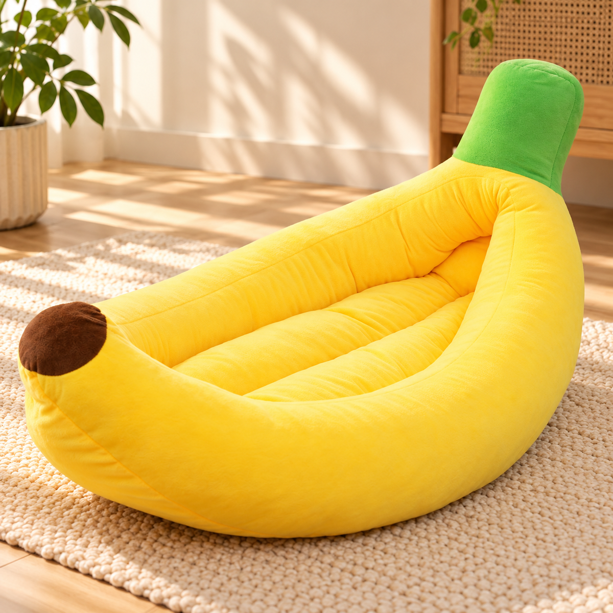 Banana Pet Bed – Washable Banana-Shaped Cat & Dog Bed - TillyPaw