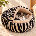 Shell Cat Nest – Enclosed Plush Cat Bed, 40cm - TillyPaw