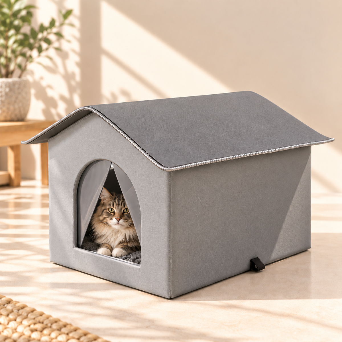 Outdoor Pet Cave – Waterproof Foldable Winter Bed - TillyPaw