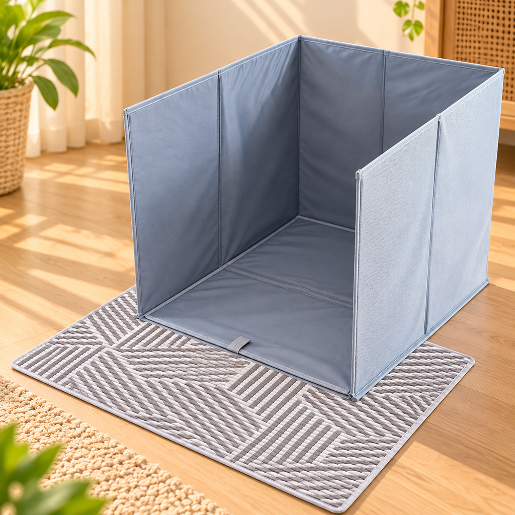 Cat Litter Box Fence – Foldable Litter Tray Surround - TillyPaw