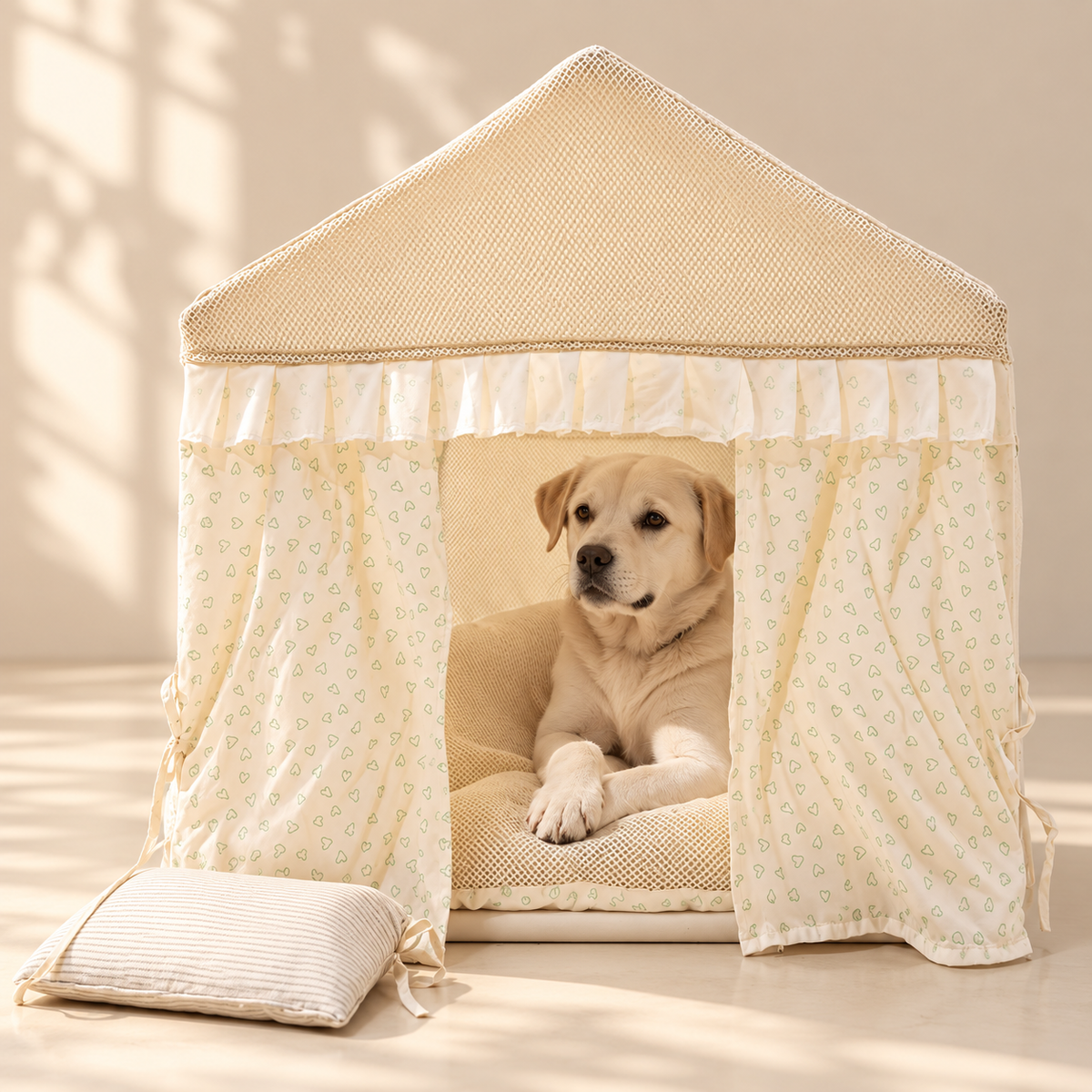 Curtain Pet Tent Bed – Semi-Enclosed Cat & Dog House - TillyPaw