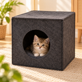 Felt Cube Cat Bed – Foldable Washable Cat Cave - TillyPaw