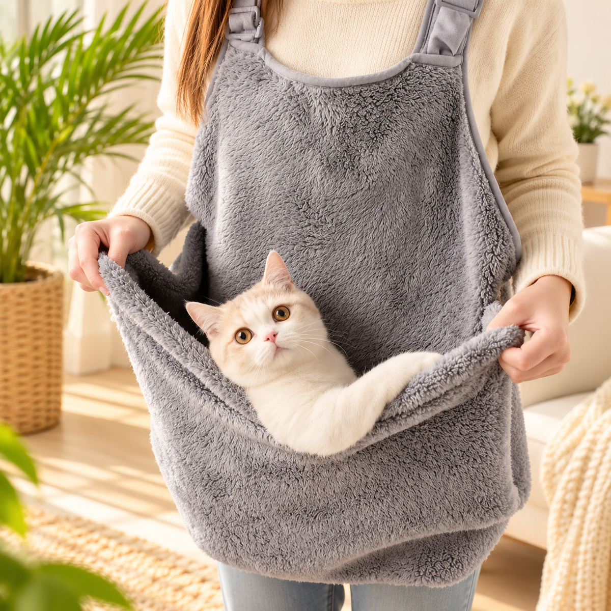 Cat Pouch Apron – Cosy Cat Carrier Bib for Cuddles - TillyPaw