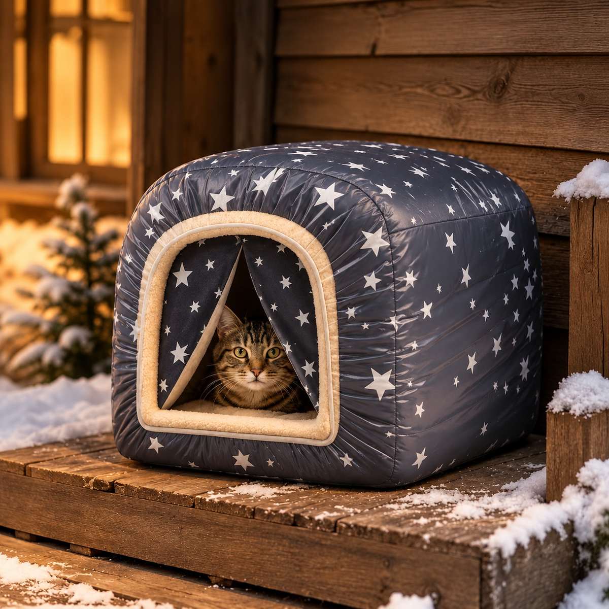 Outdoor Cat House – Enclosed Winter Shelter for Cats - TillyPaw