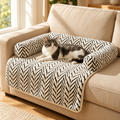 Plush Pet Couch Bed with Bolster – Sofa Protector Cover - TillyPaw
