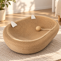 Oval Sisal Cat Scratcher Bed – Large Scratching Basin - TillyPaw