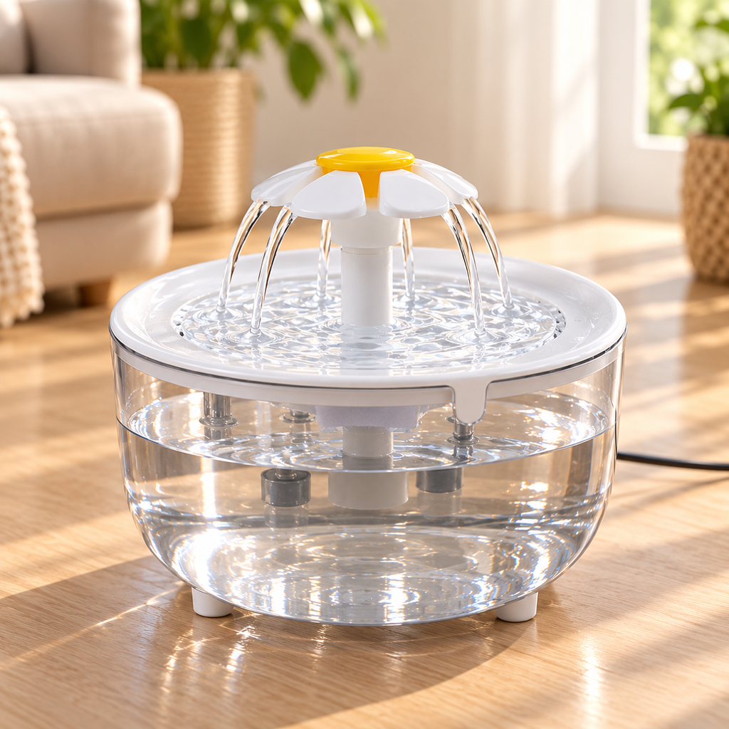 Cat & Dog Water Fountain – USB Flower Drinking Fountain - TillyPaw
