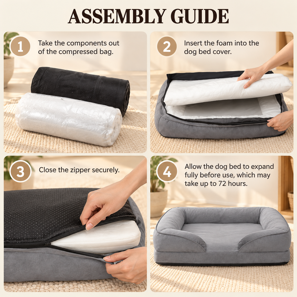 Orthopaedic Dog Sofa Bed – Removable Flannel Cover - TillyPaw