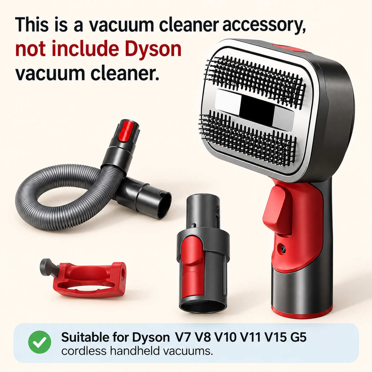 Vacuum Pet Grooming Brush Kit – Dog & Cat Hair Attachment - TillyPaw