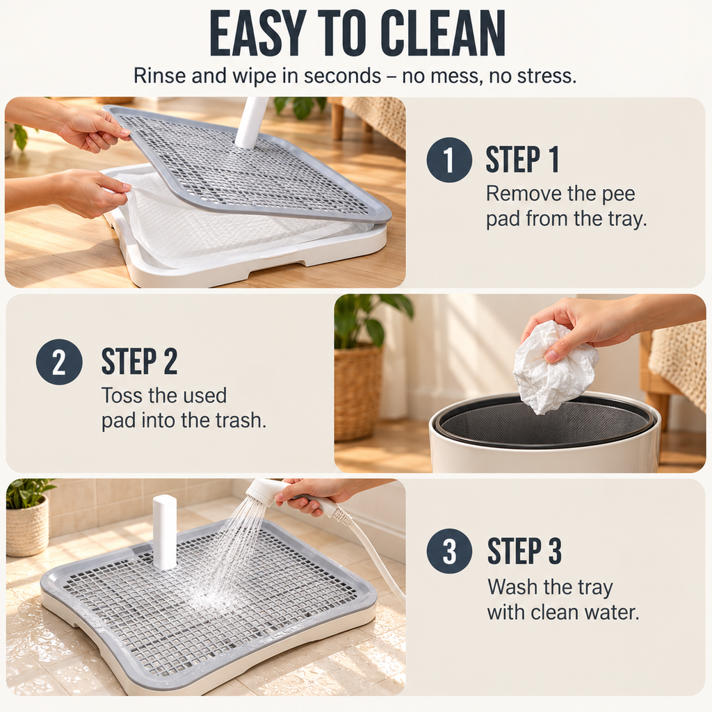 Pee Pad Holder with Splash Wall – Puppy Training Tray - TillyPaw