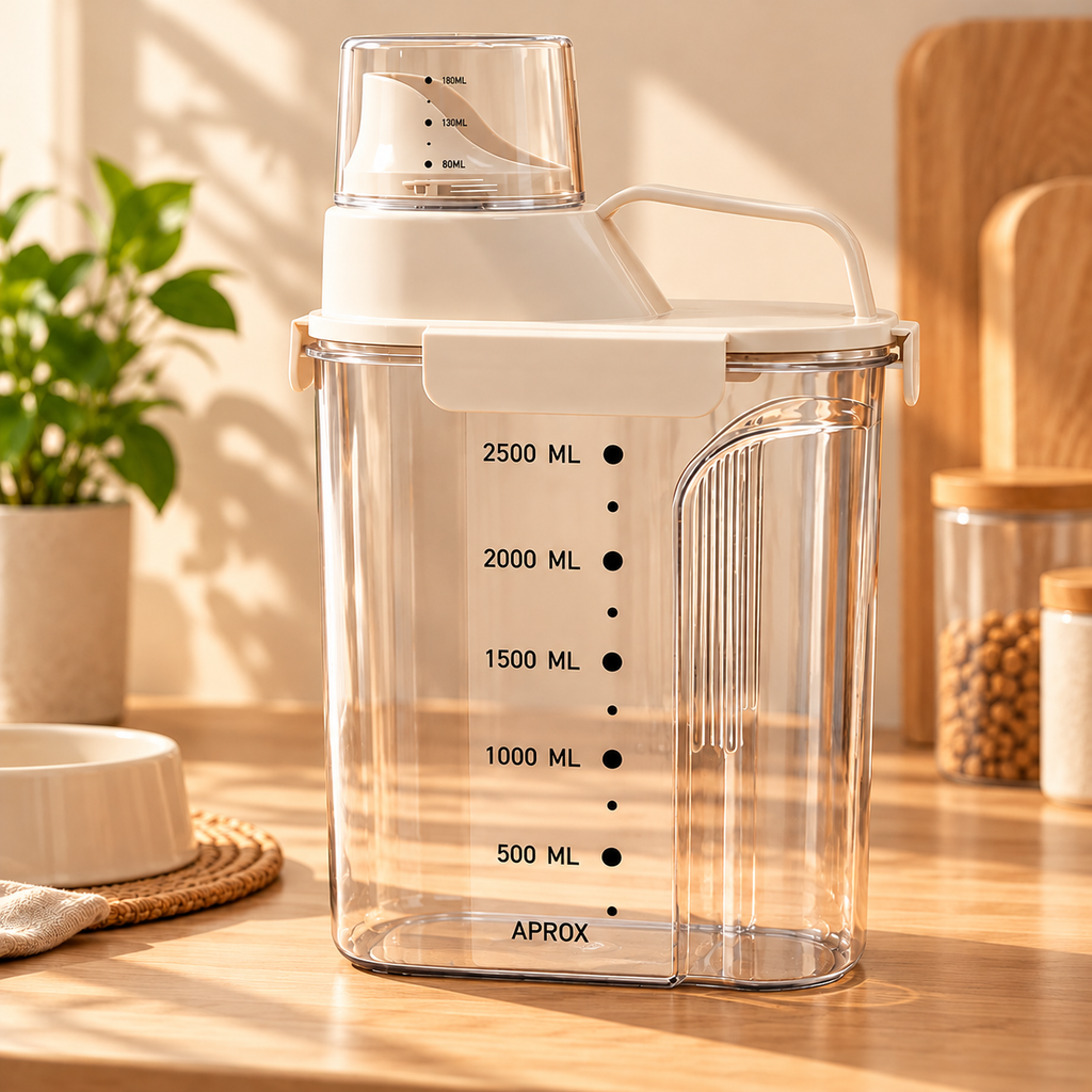 Pet Food Storage Jar – Clear Pour Dispenser - TillyPaw
