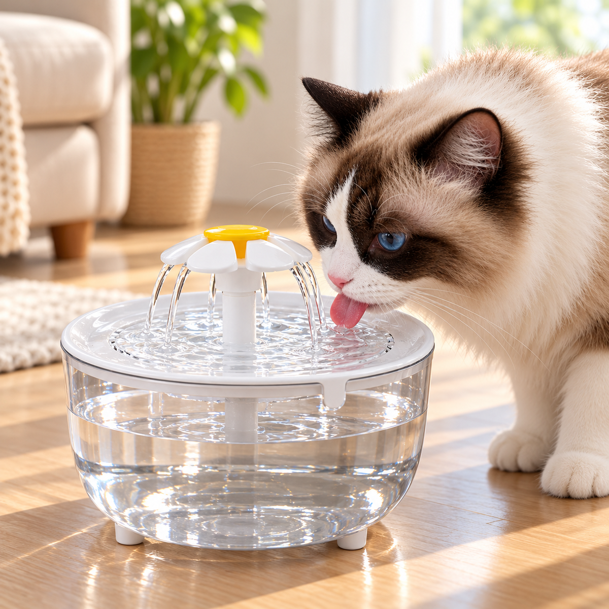 Cat & Dog Water Fountain – USB Flower Drinking Fountain - TillyPaw