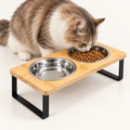 Raised Dog & Cat Double Bowl Stand – Wooden Feeder - TillyPaw