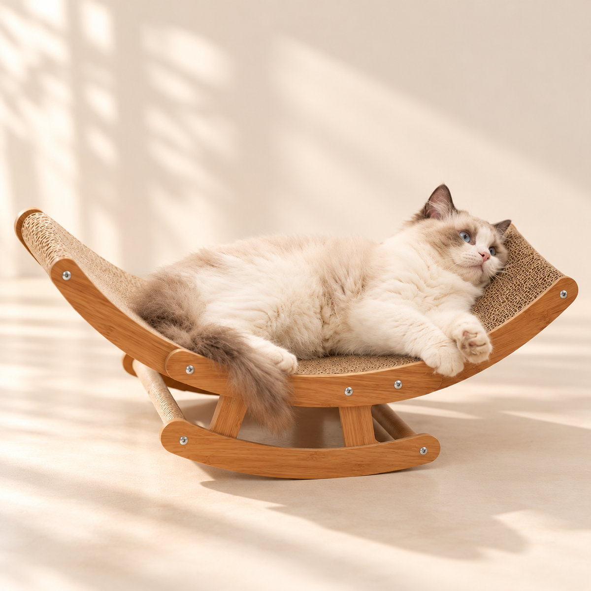 Rocking Chair Cat Scratcher – Cardboard Lounge Bed - TillyPaw