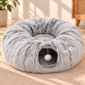 Cat Tunnel Bed – Plush Mat & Washable Bedding - TillyPaw
